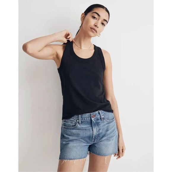 Madewell Tops - ✨Madewell Whisper Cotton Scoopneck Tank Black Sz Medium Top✨